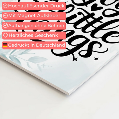 Magnet Poster Spruch Enjoy the Little Things Geschenk Fotoboard