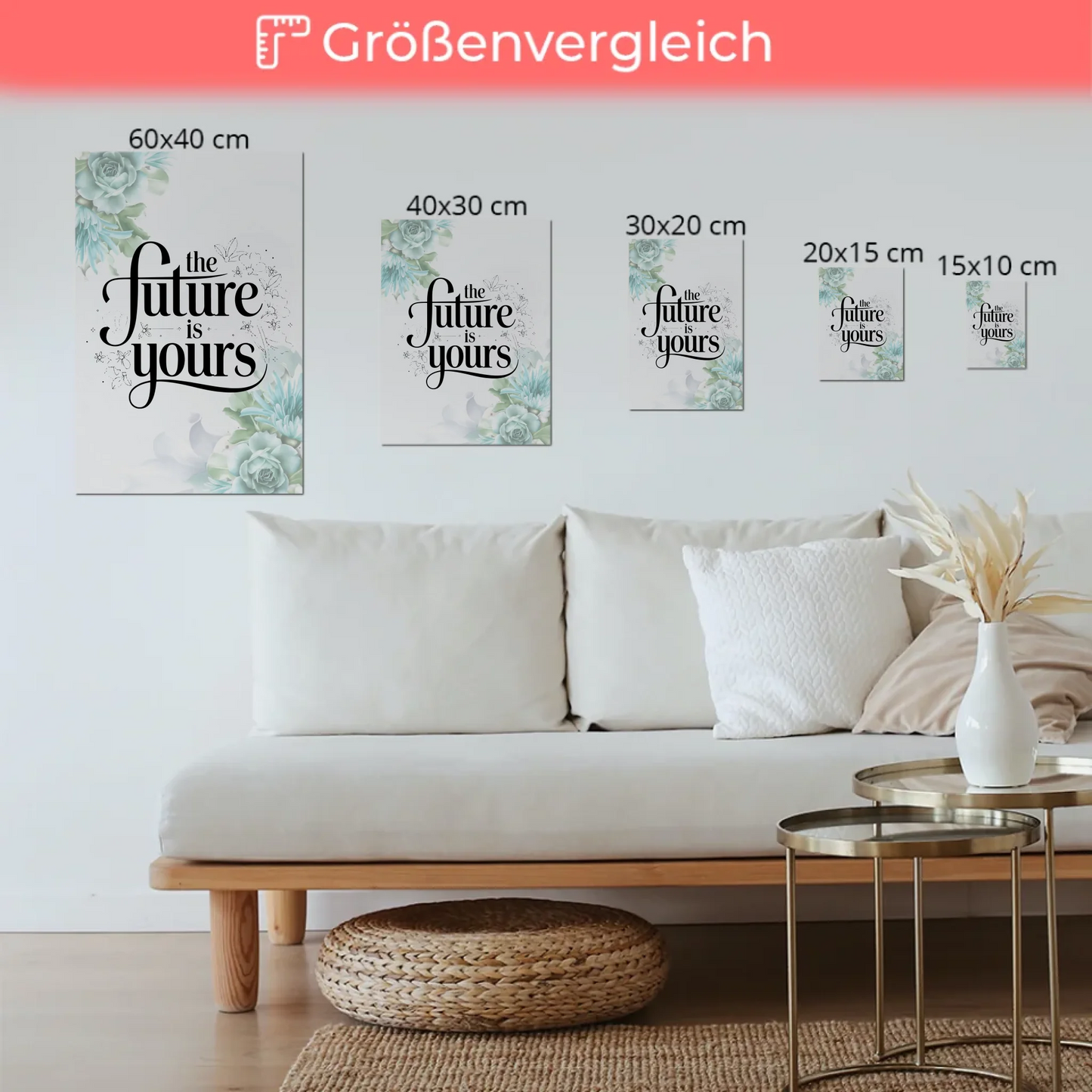 Spruch Fotoboard Magnet Wandbild The Future is Yours