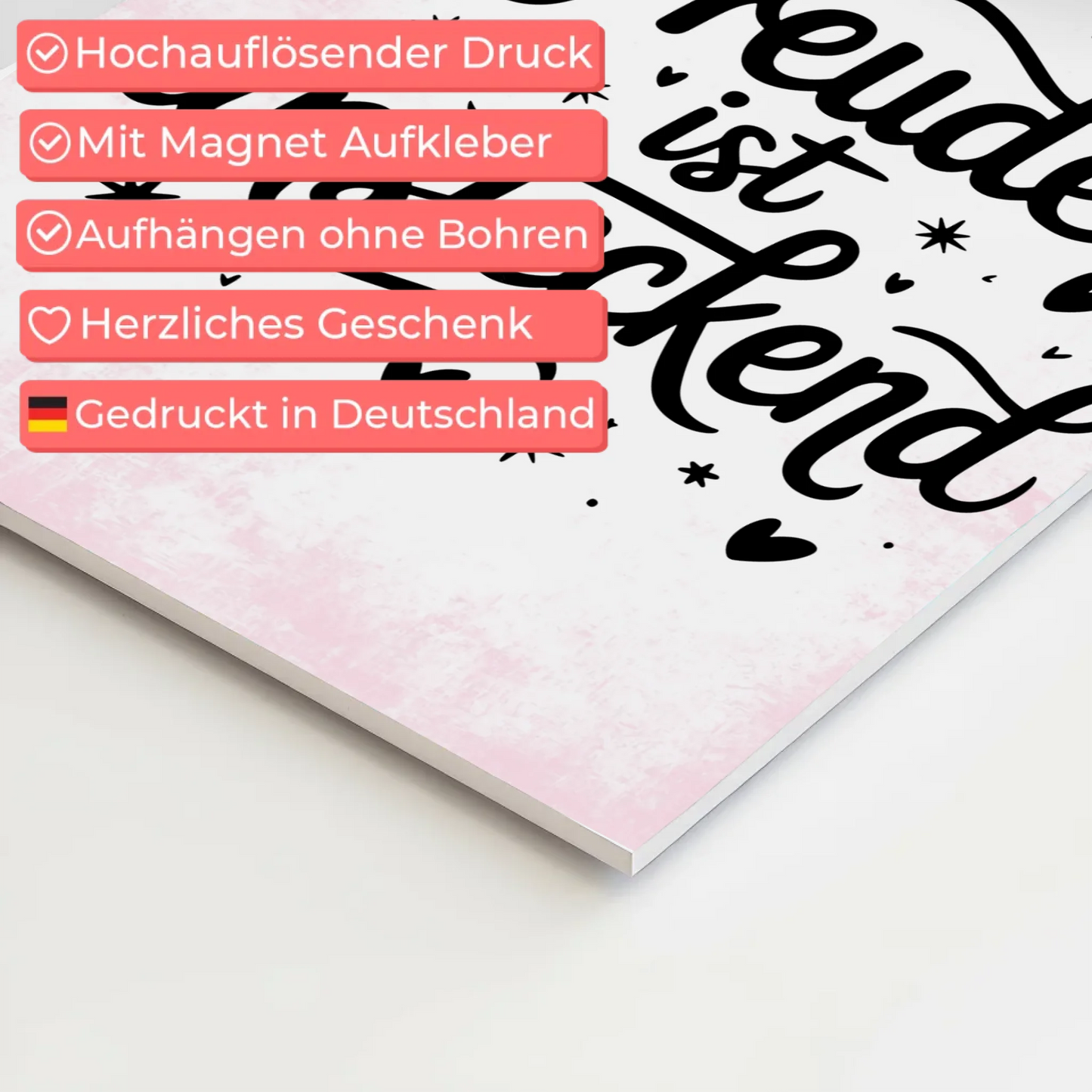 Sprüche Poster Magentisch Freude ist ansteckend Geschenk