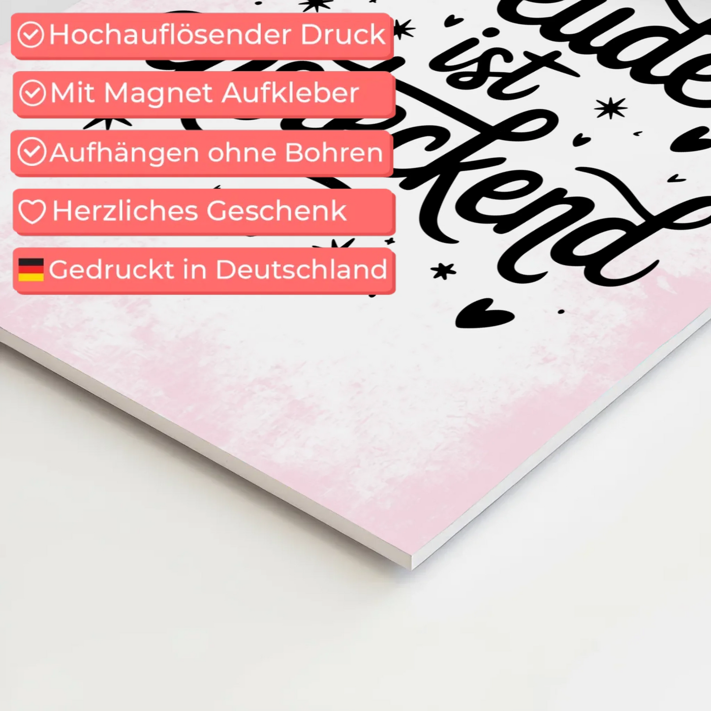 Sprüche Poster Magentisch Freude ist ansteckend Geschenk