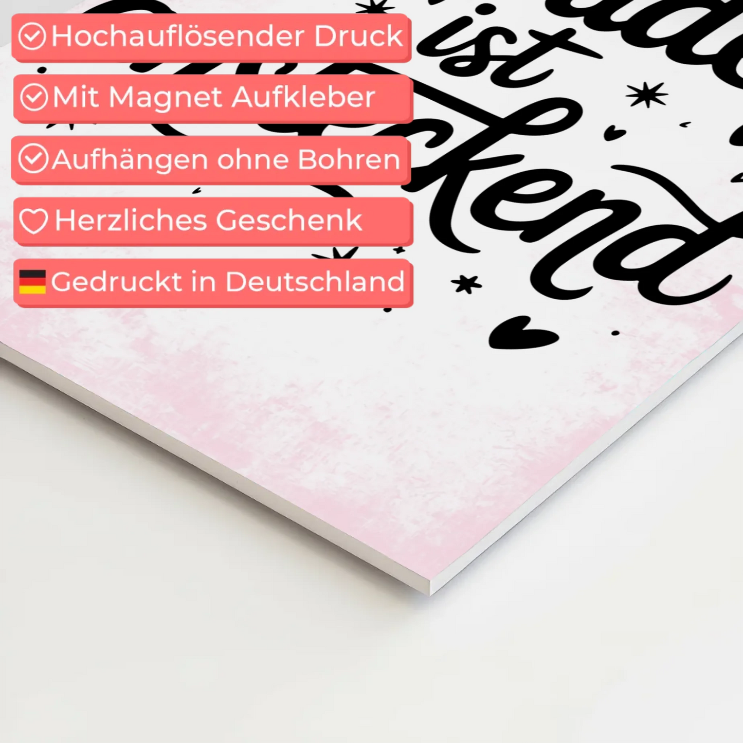 Sprüche Poster Magentisch Freude ist ansteckend Geschenk