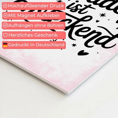 Sprüche Poster Magentisch Freude ist ansteckend Geschenk