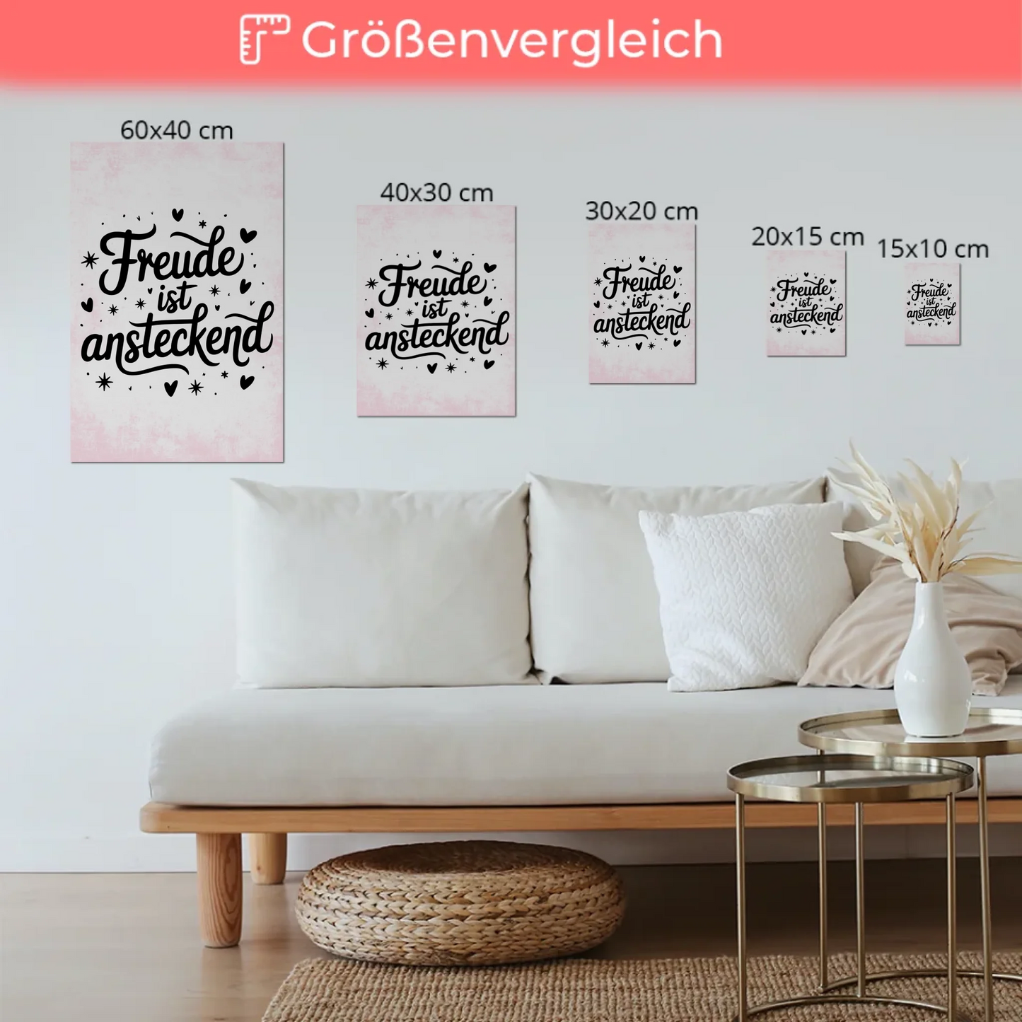 Sprüche Poster Magentisch Freude ist ansteckend Geschenk