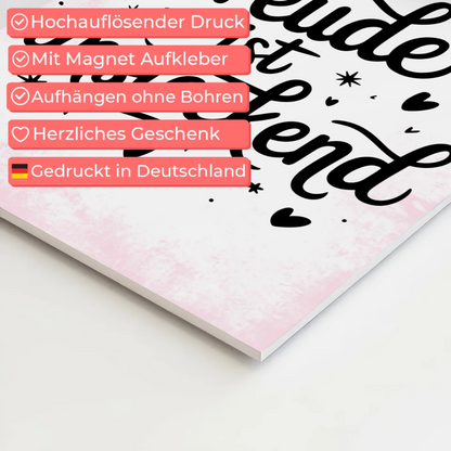 Sprüche Poster Magentisch Freude ist ansteckend Geschenk
