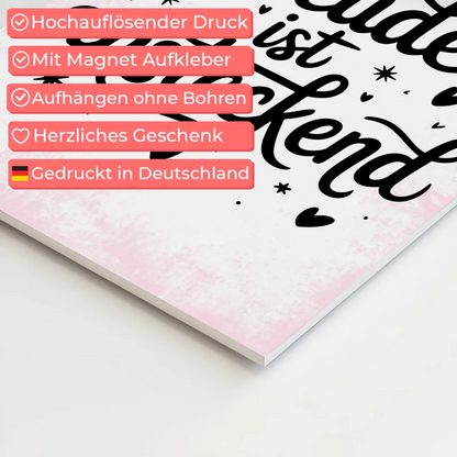 Sprüche Poster Magentisch Freude ist ansteckend Geschenk