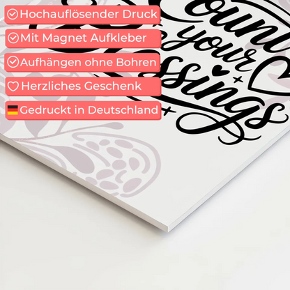 Magnet Poster Spruch Count Your Blessings Geschenk