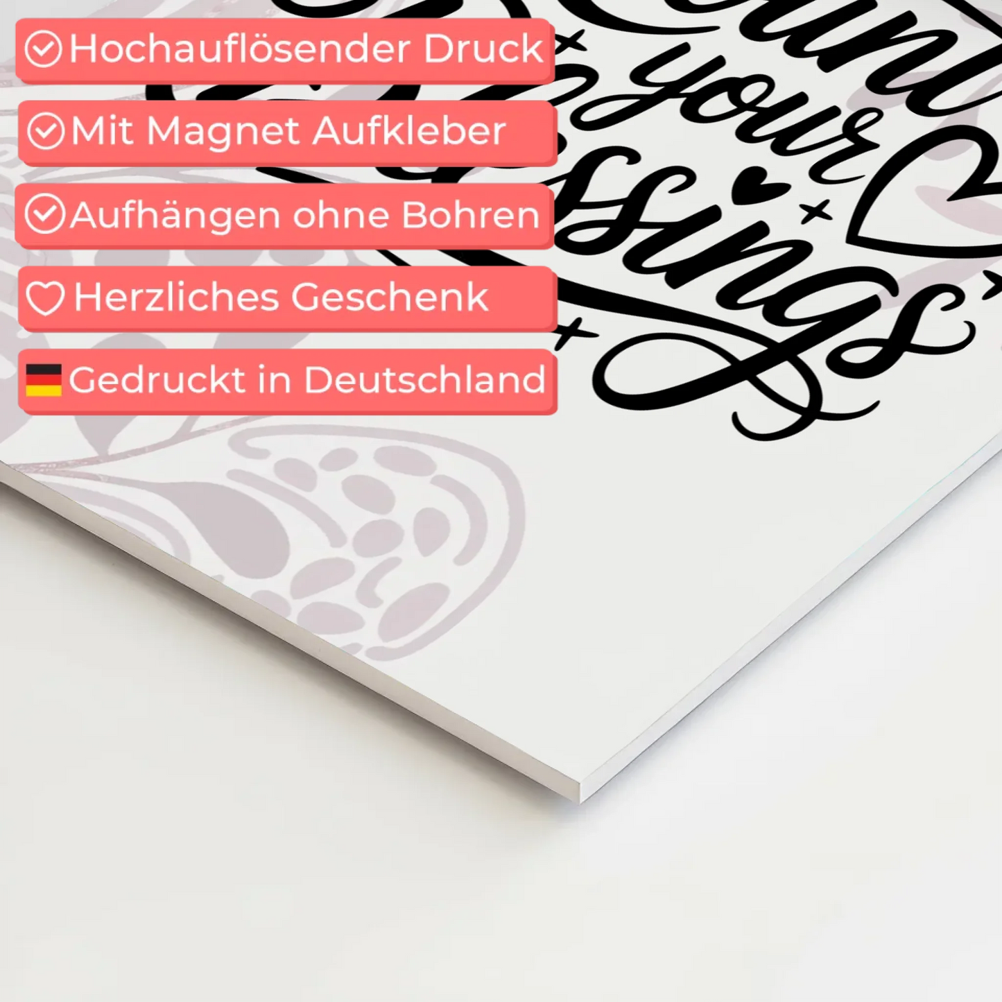 Magnet Poster Spruch Count Your Blessings Geschenk