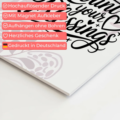Magnet Poster Spruch Count Your Blessings Geschenk