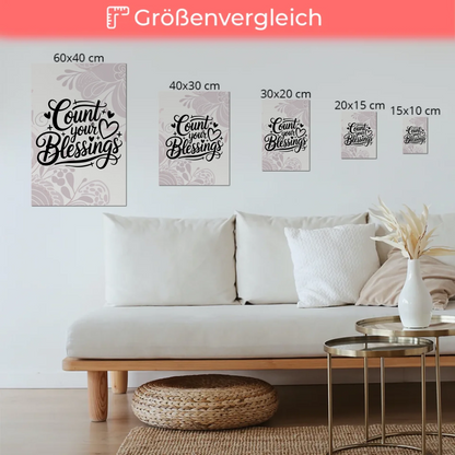 Magnet Poster Spruch Count Your Blessings Geschenk