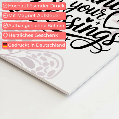Magnet Poster Spruch Count Your Blessings Geschenk