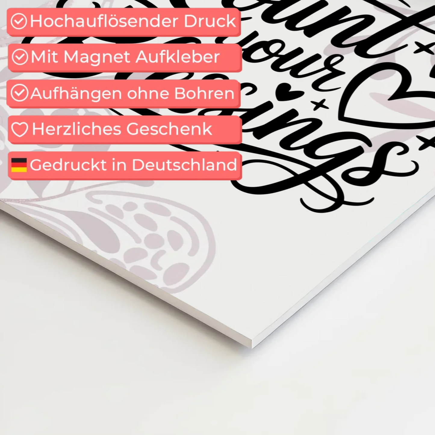 Magnet Poster Spruch Count Your Blessings Geschenk