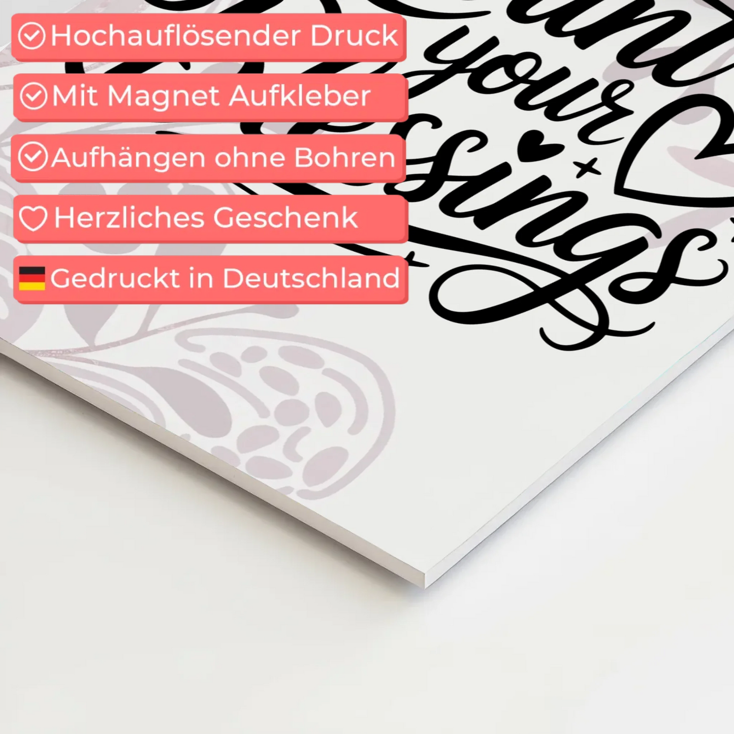 Magnet Poster Spruch Count Your Blessings Geschenk