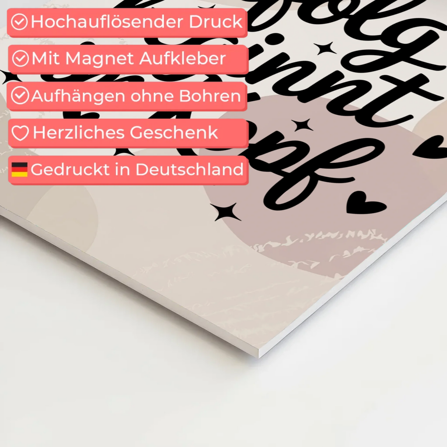 Spruch Fotoboard Magnet Wandbild Erfolg beginnt im Kopf