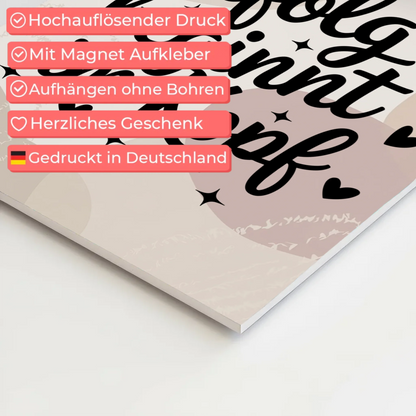 Spruch Fotoboard Magnet Wandbild Erfolg beginnt im Kopf