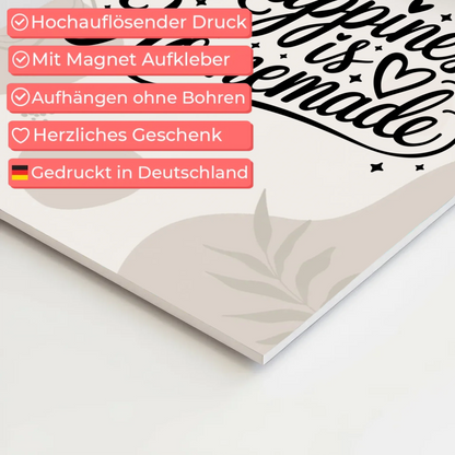 Magnet Poster mit Spruch Happiness is Homemade Geschenk