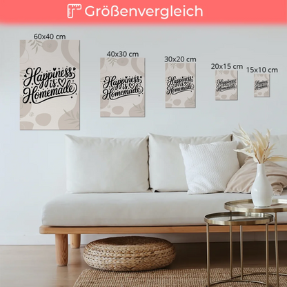 Magnet Poster mit Spruch Happiness is Homemade Geschenk