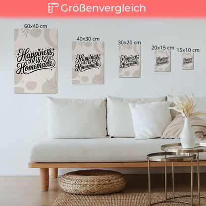 Magnet Poster mit Spruch Happiness is Homemade Geschenk
