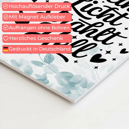 Magnet Poster Spruch Dein Licht strahlt hell Geschenk