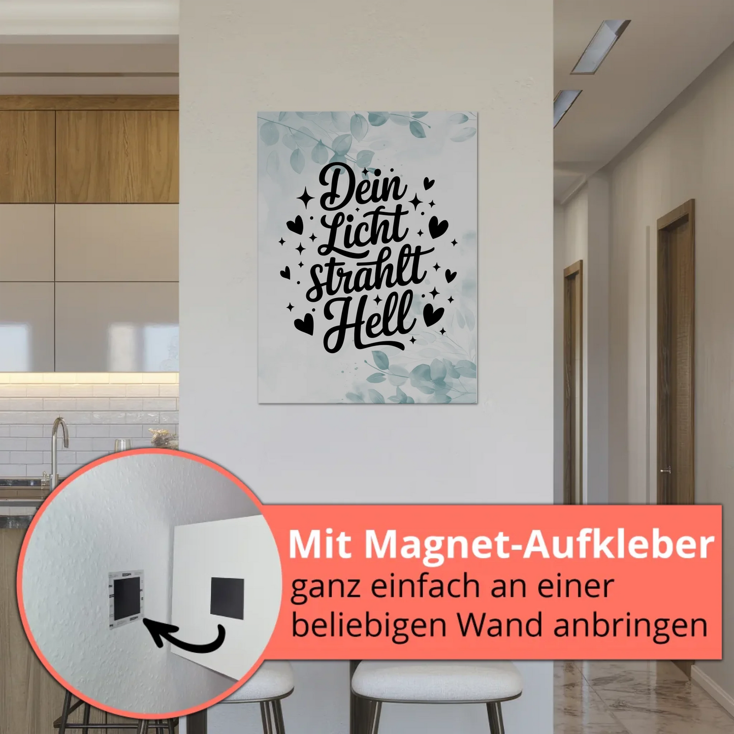 Magnet Poster Spruch Dein Licht strahlt hell Geschenk