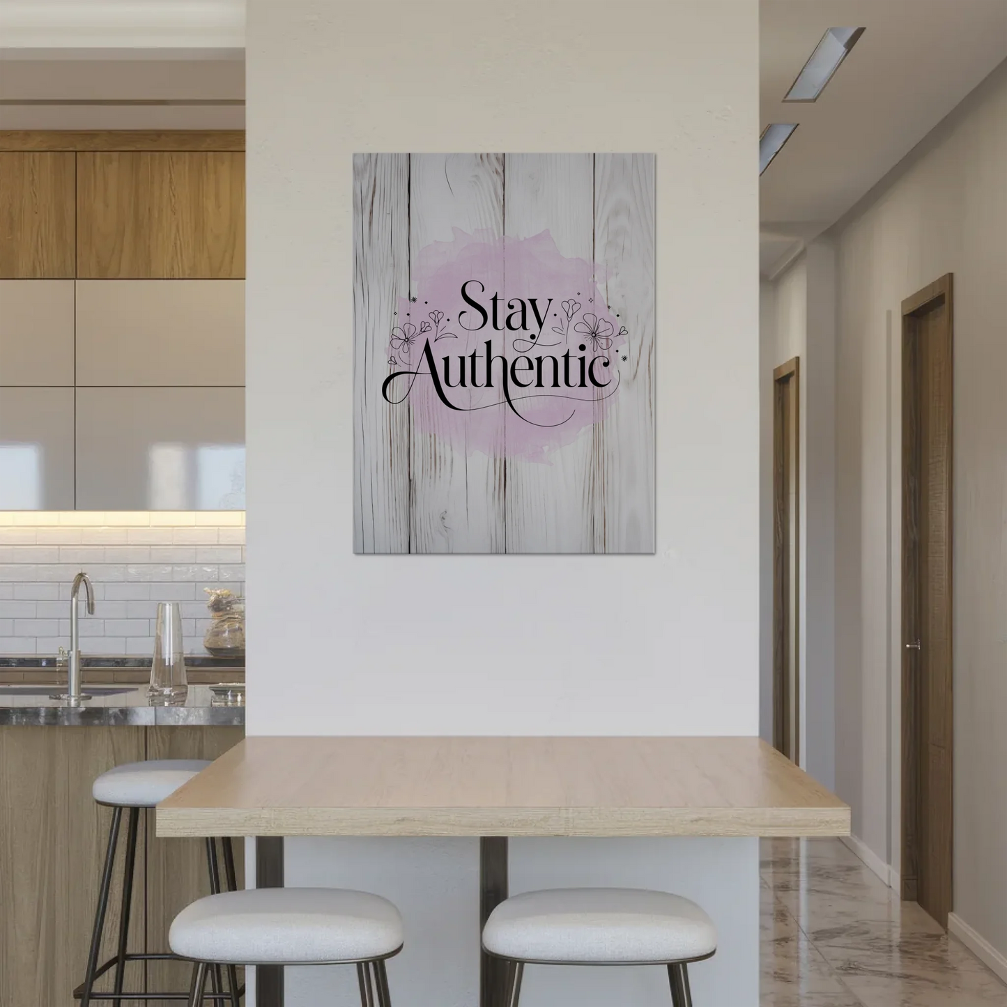 Sprüche Poster Magentisch - Stay Authentic Geschenk