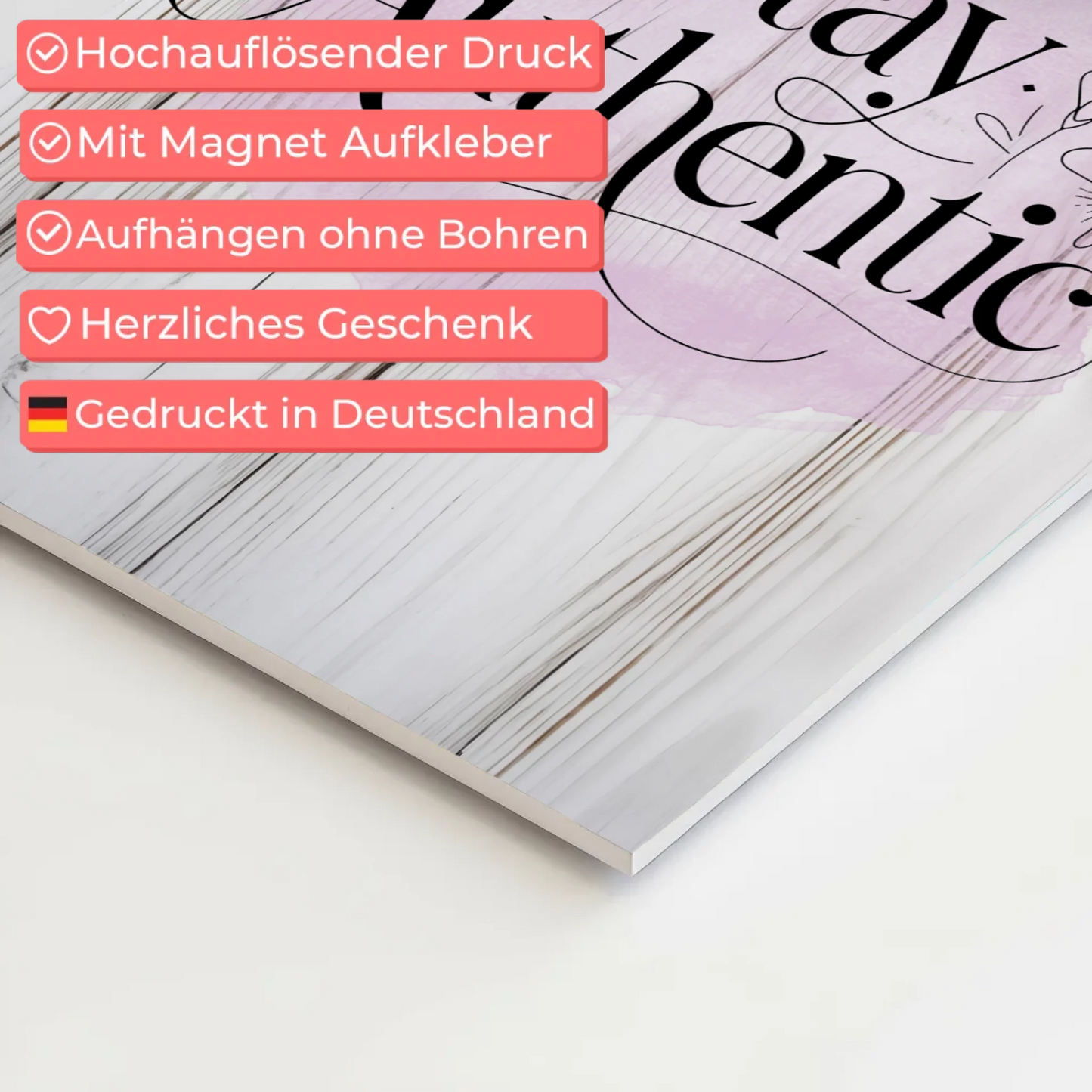 Sprüche Poster Magentisch - Stay Authentic Geschenk