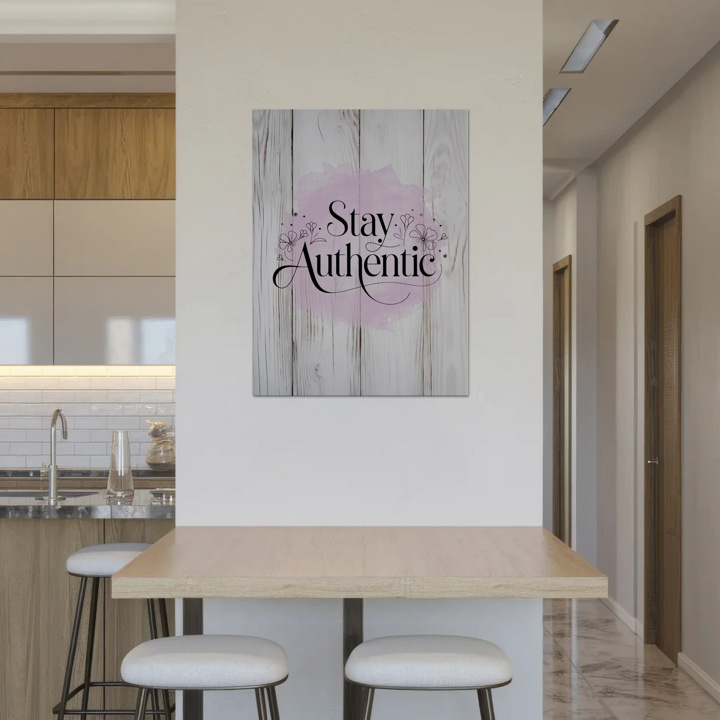 Sprüche Poster Magentisch - Stay Authentic Geschenk