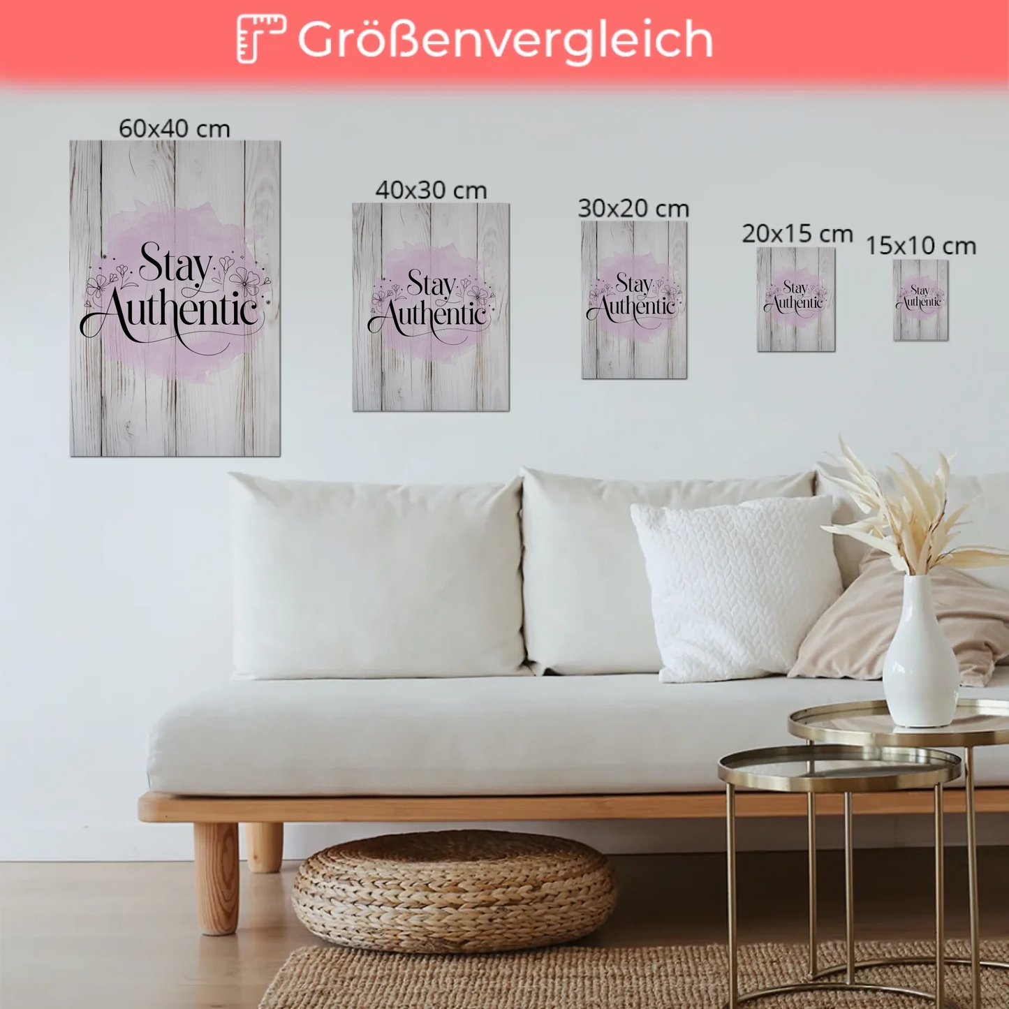 Sprüche Poster Magentisch - Stay Authentic Geschenk