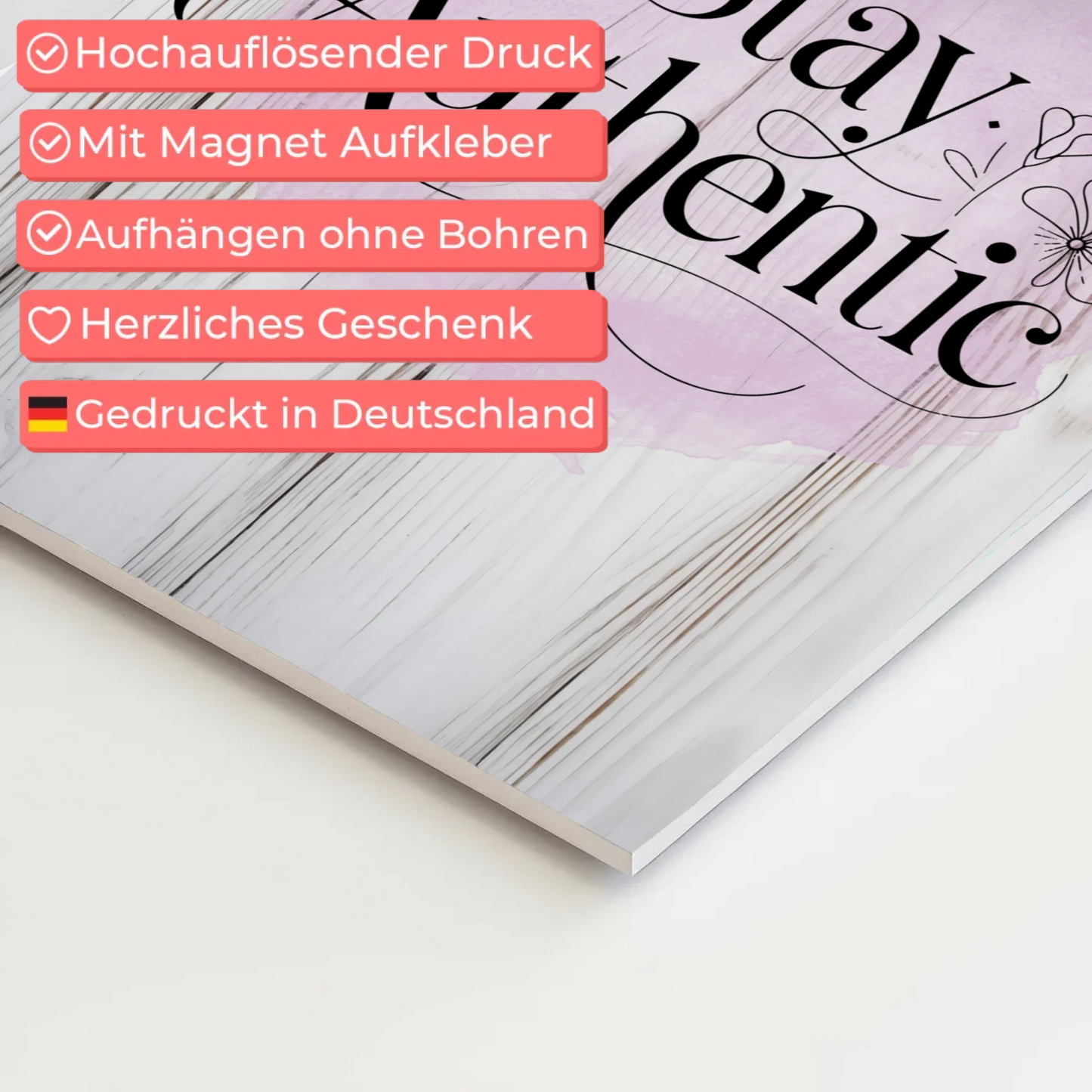 Sprüche Poster Magentisch - Stay Authentic Geschenk