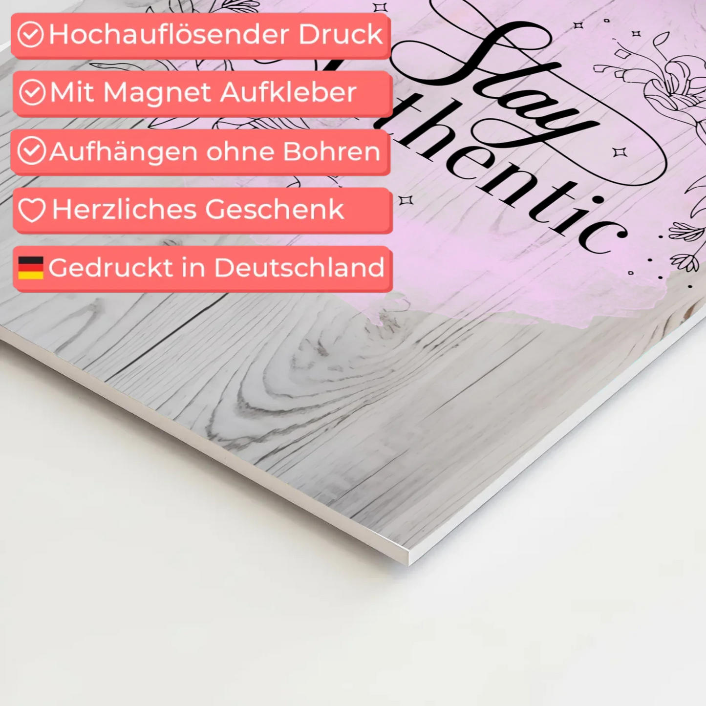 Magnet Poster mit Spruch Stay Authentic Geschenkidee
