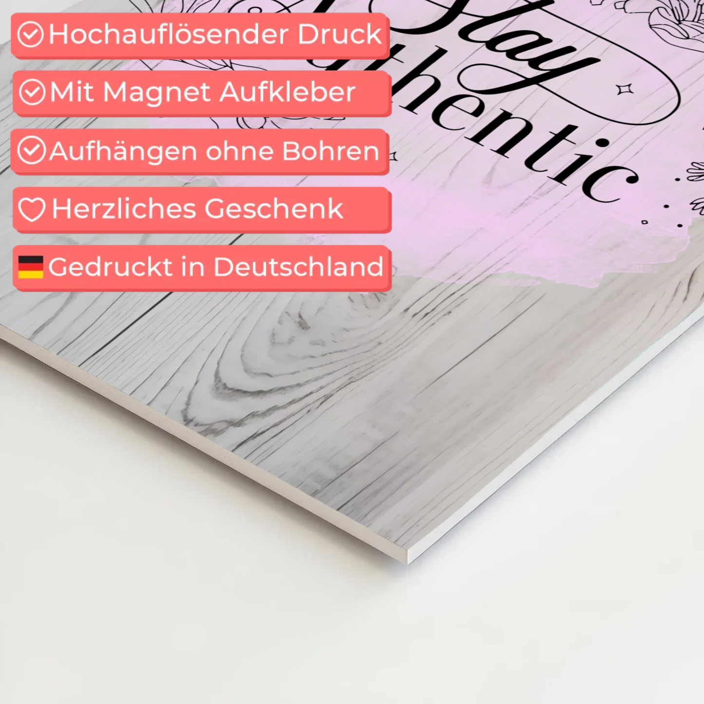 Magnet Poster mit Spruch Stay Authentic Geschenkidee