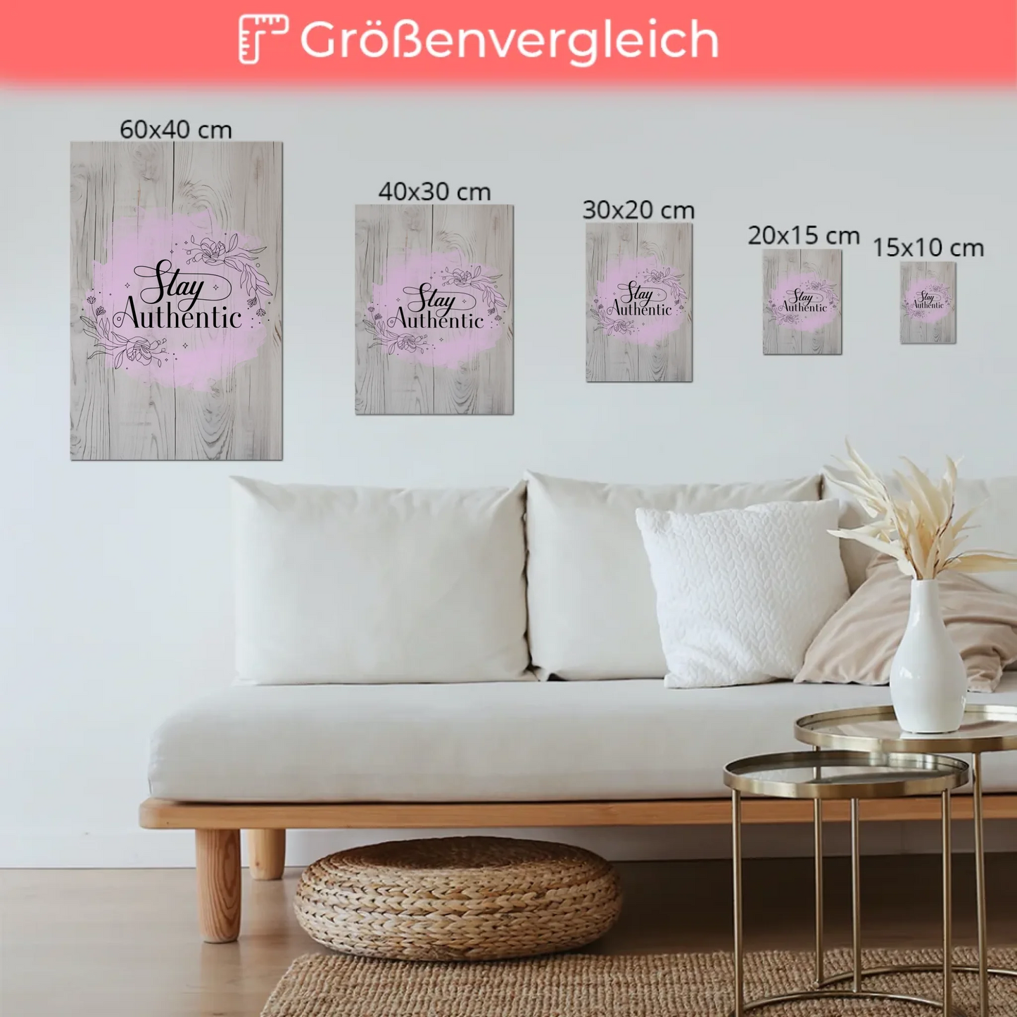 Magnet Poster mit Spruch Stay Authentic Geschenkidee