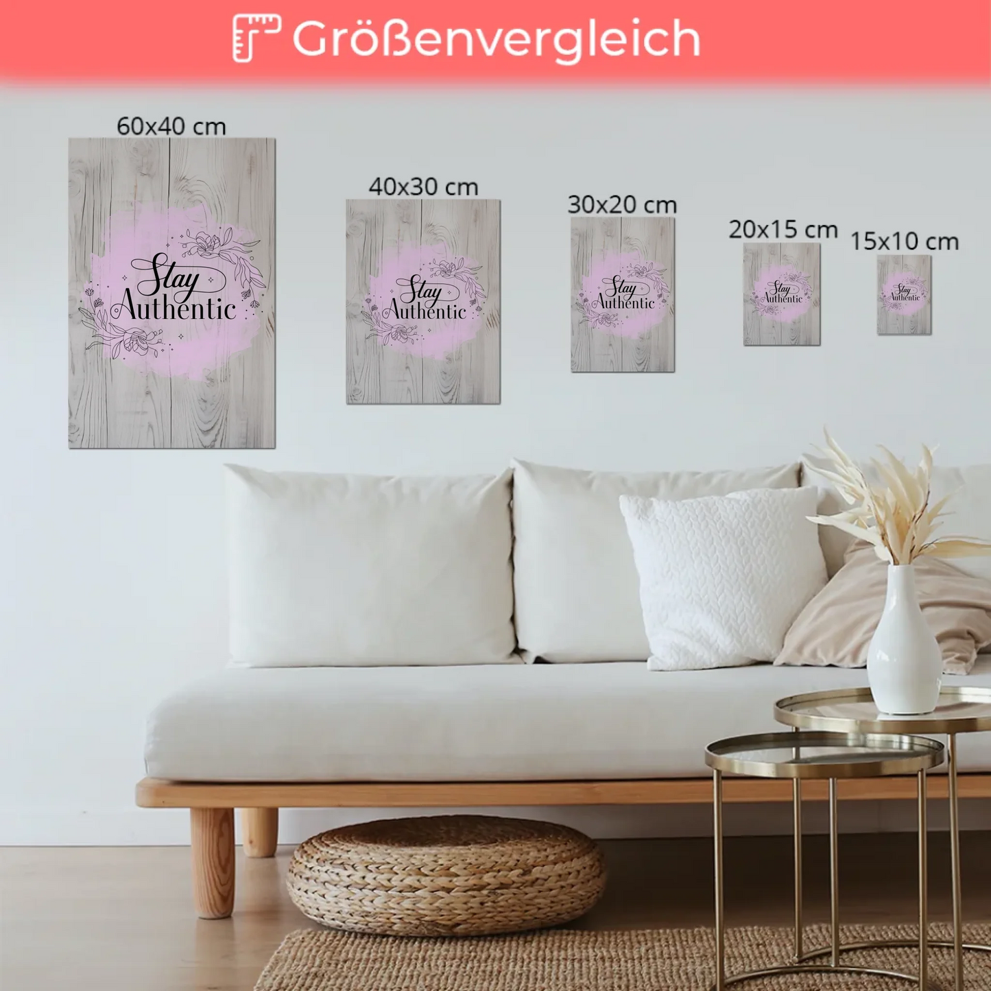 Magnet Poster mit Spruch Stay Authentic Geschenkidee