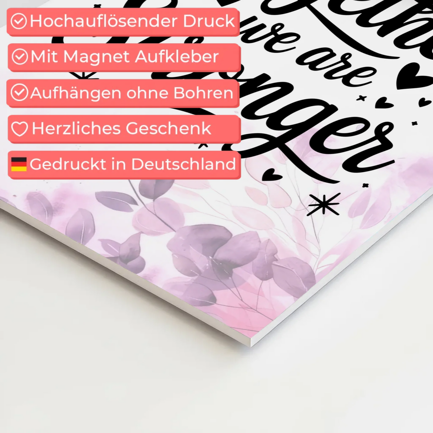 Magnet Poster Spruch Together we are stronger Geschenk Fotoboard