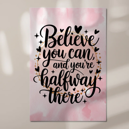 Spruch Fotoboard Magnet Wandbild Believe You Can Personalisiert