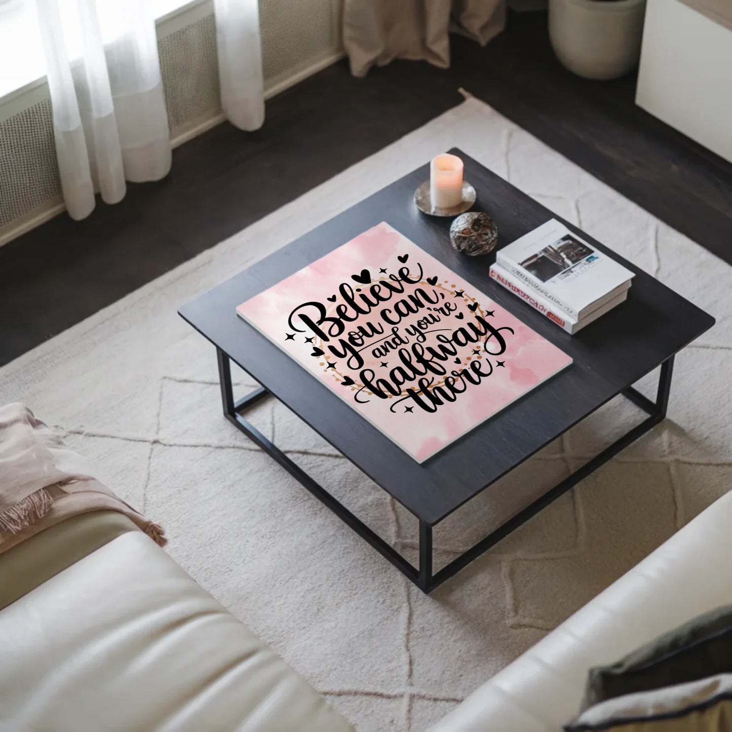 Spruch Fotoboard Magnet Wandbild Believe You Can Personalisiert