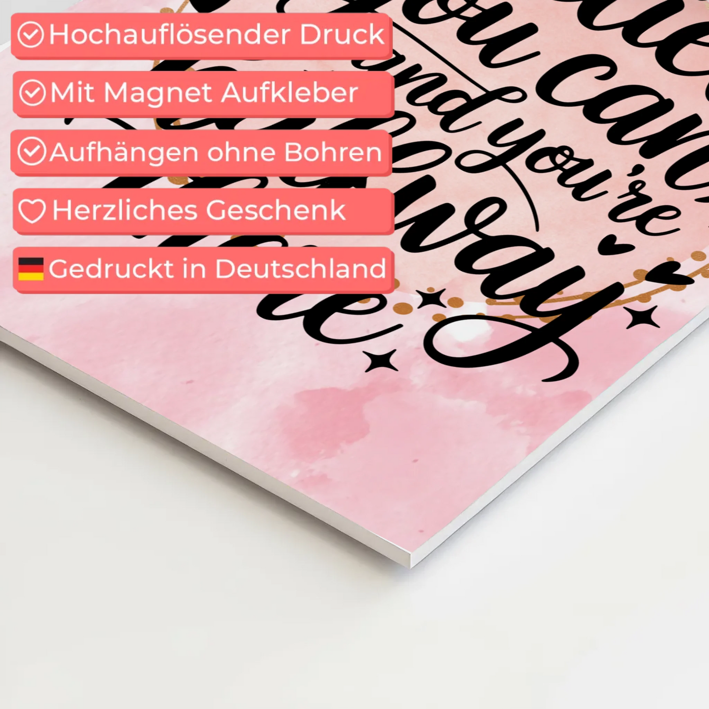 Spruch Fotoboard Magnet Wandbild Believe You Can Personalisiert