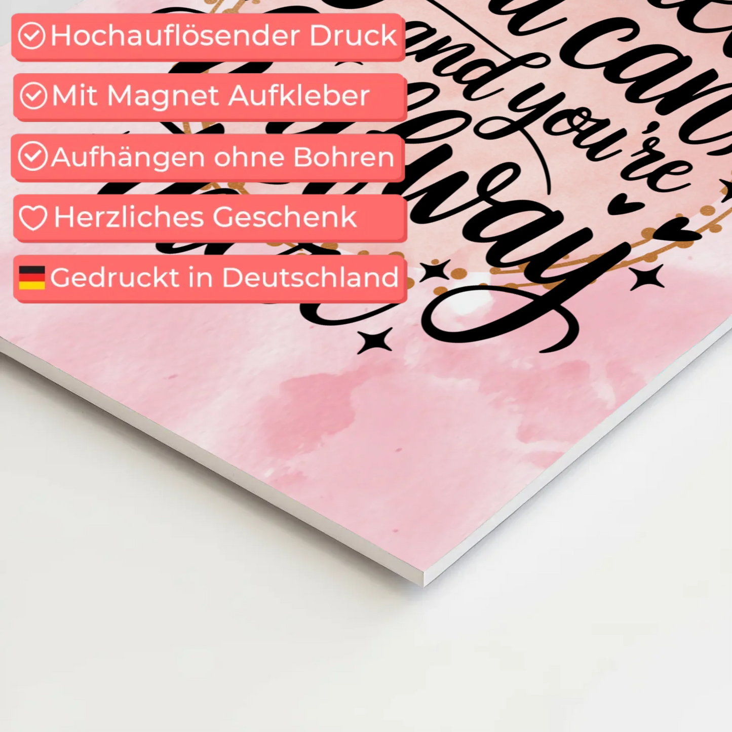 Spruch Fotoboard Magnet Wandbild Believe You Can Personalisiert