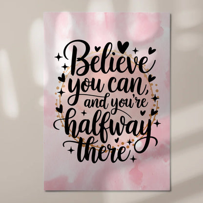 Spruch Fotoboard Magnet Wandbild Believe You Can Personalisiert