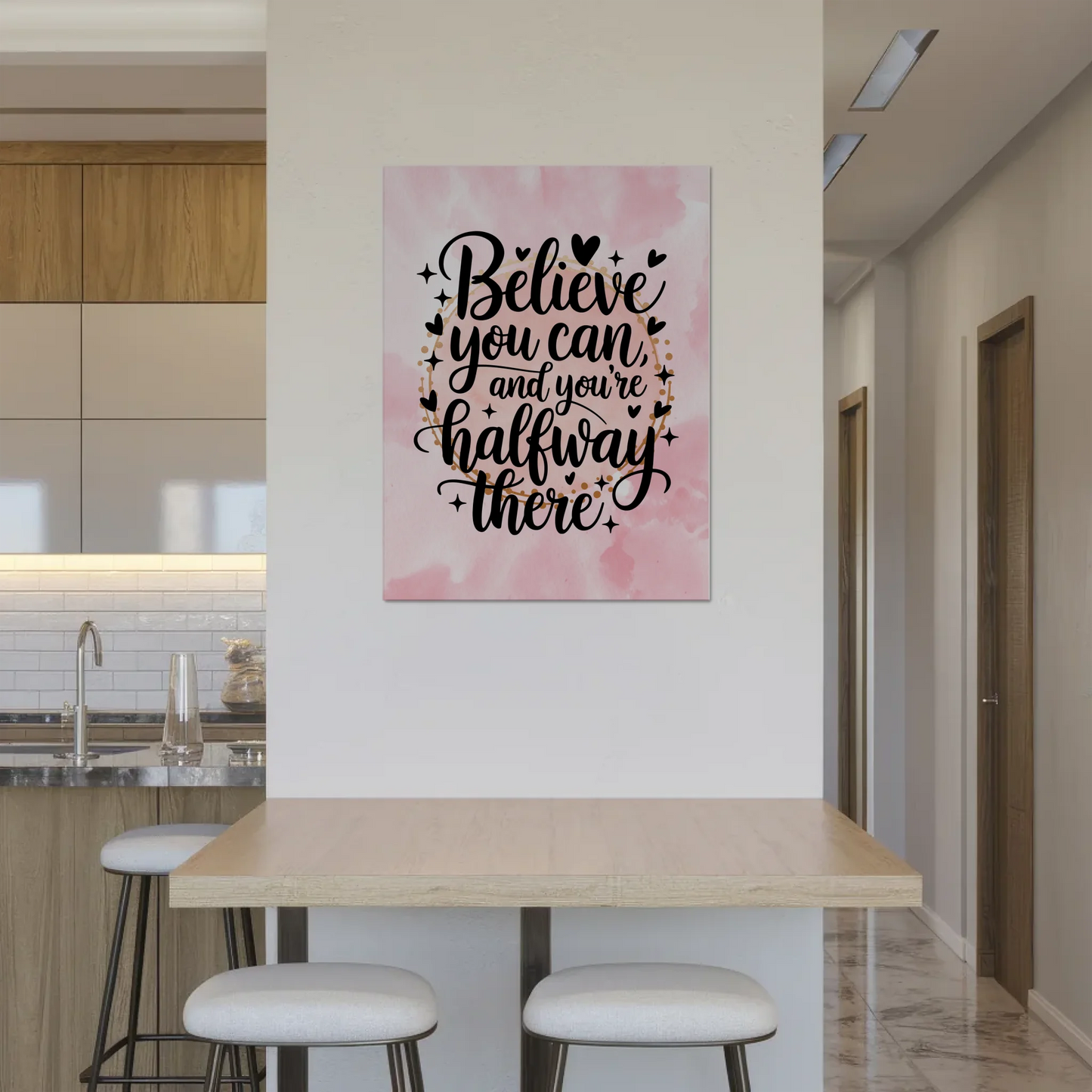 Spruch Fotoboard Magnet Wandbild Believe You Can Personalisiert