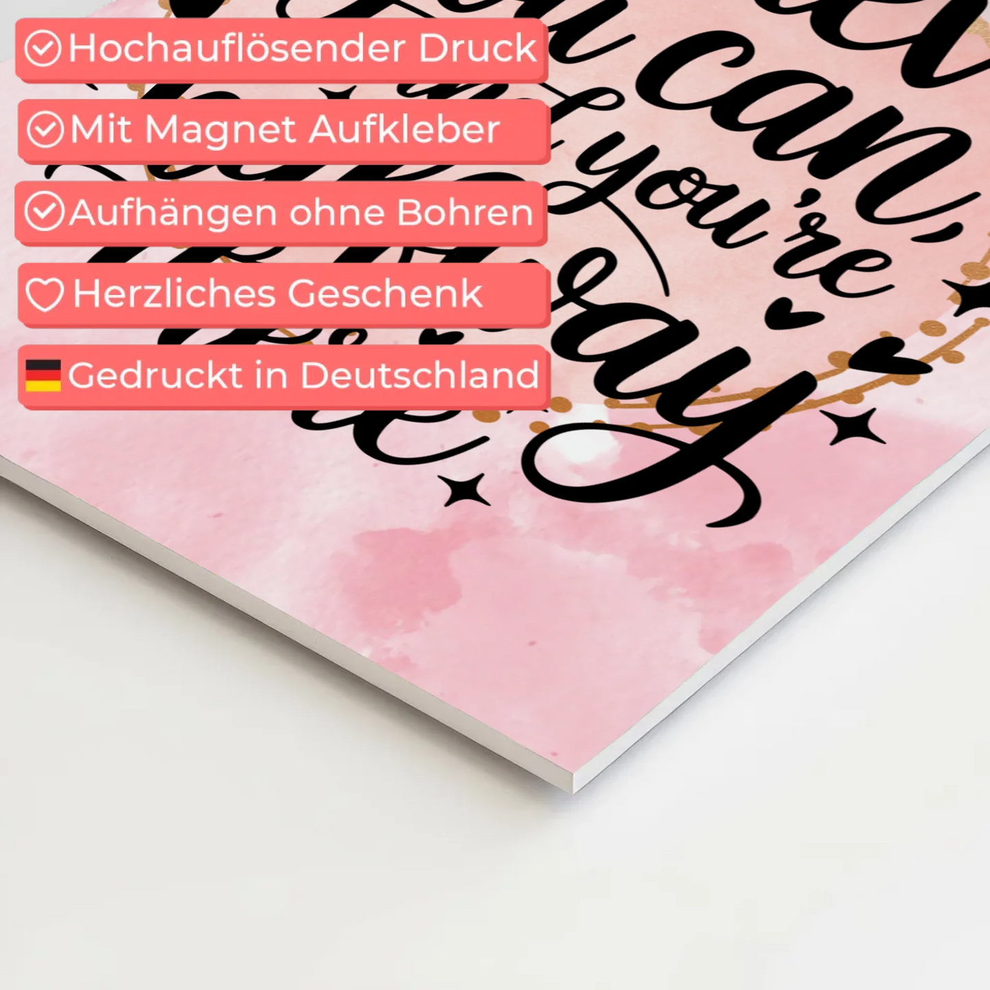 Spruch Fotoboard Magnet Wandbild Believe You Can Personalisiert