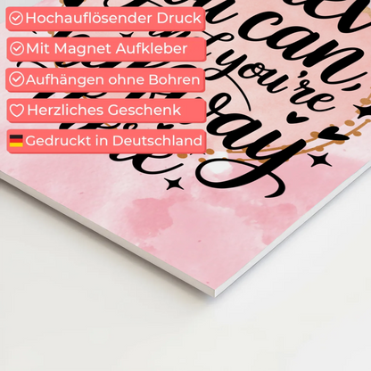 Spruch Fotoboard Magnet Wandbild Believe You Can Personalisiert
