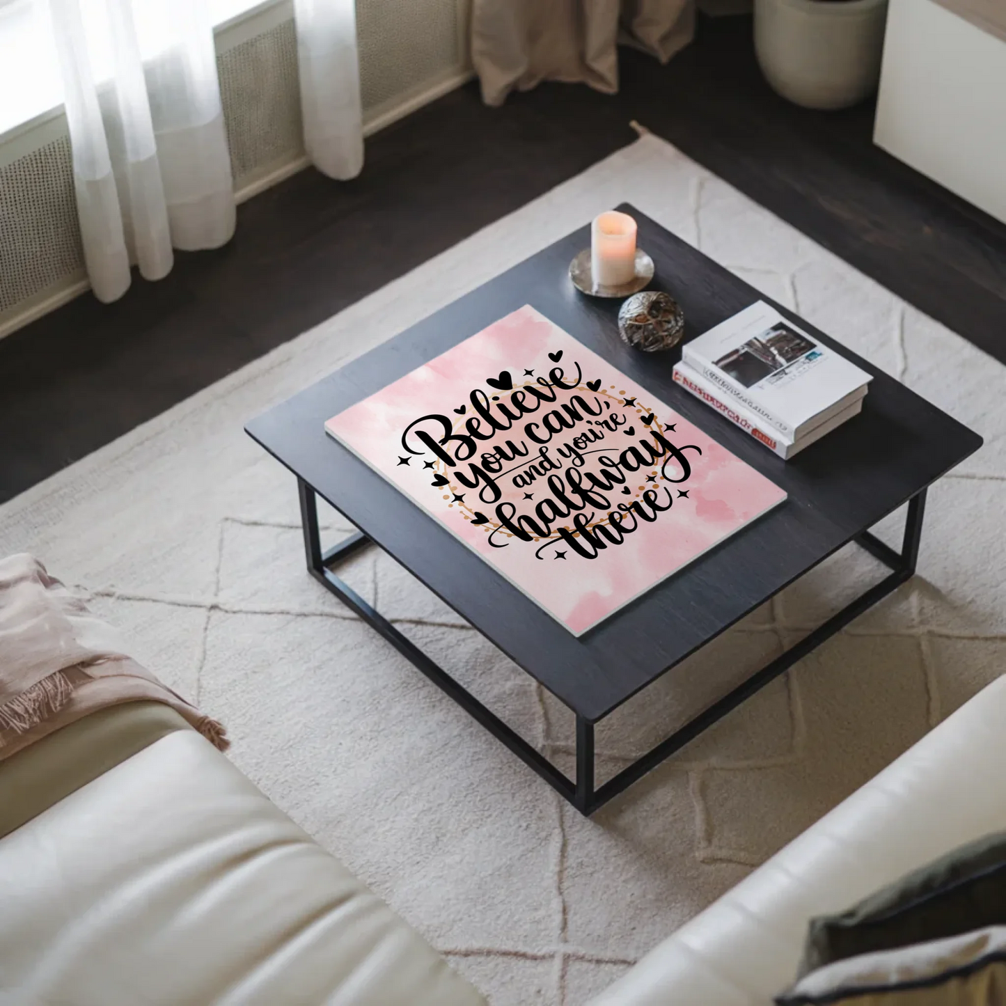 Spruch Fotoboard Magnet Wandbild Believe You Can Personalisiert