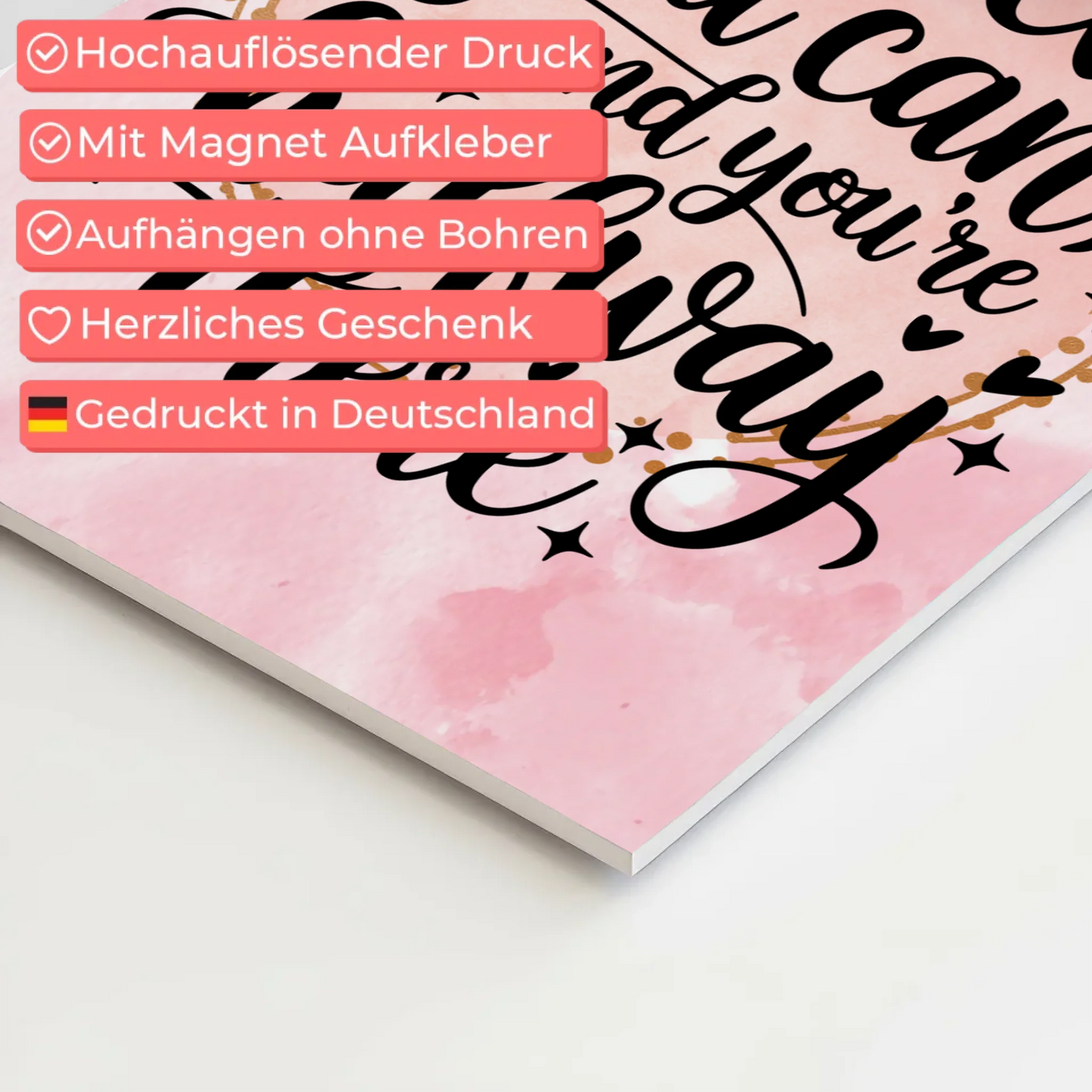 Spruch Fotoboard Magnet Wandbild Believe You Can Personalisiert