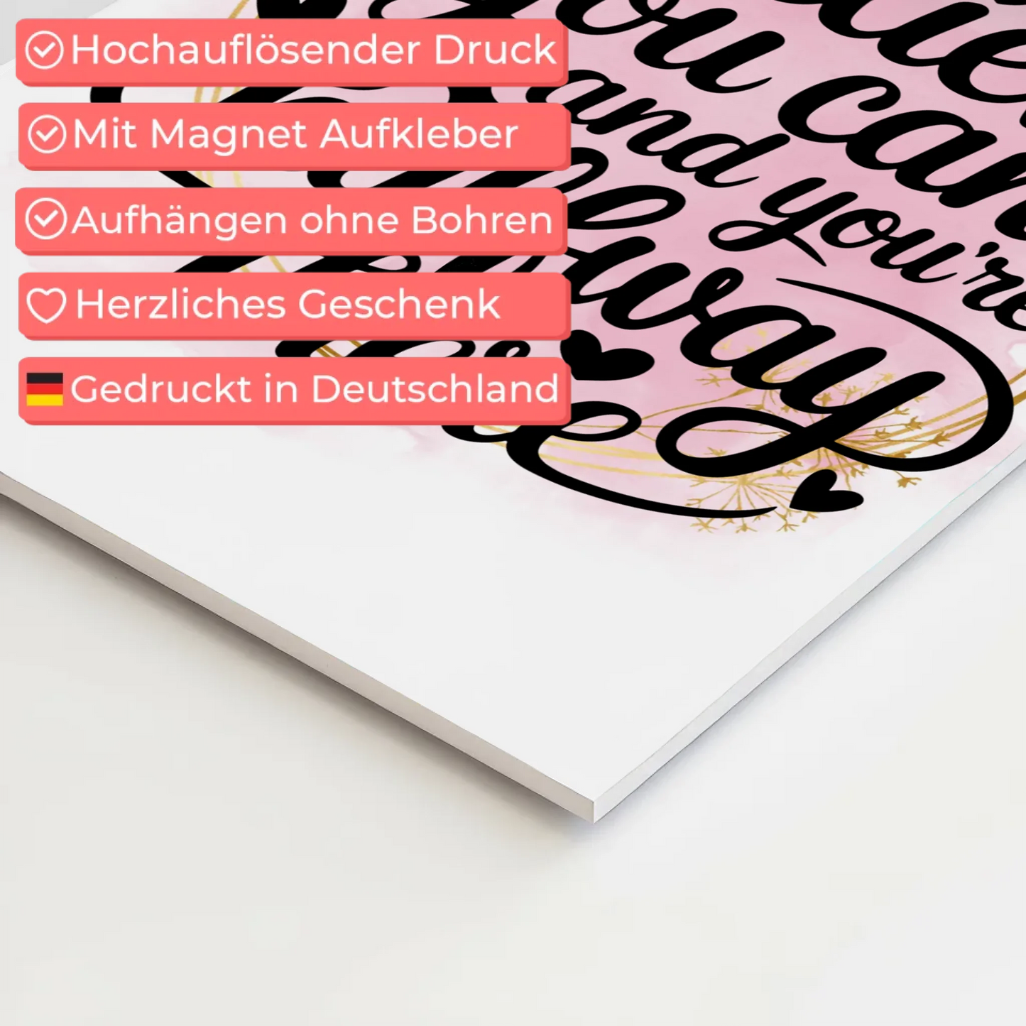 Sprüche Poster Magentisch Believe You Can Geschenkidee