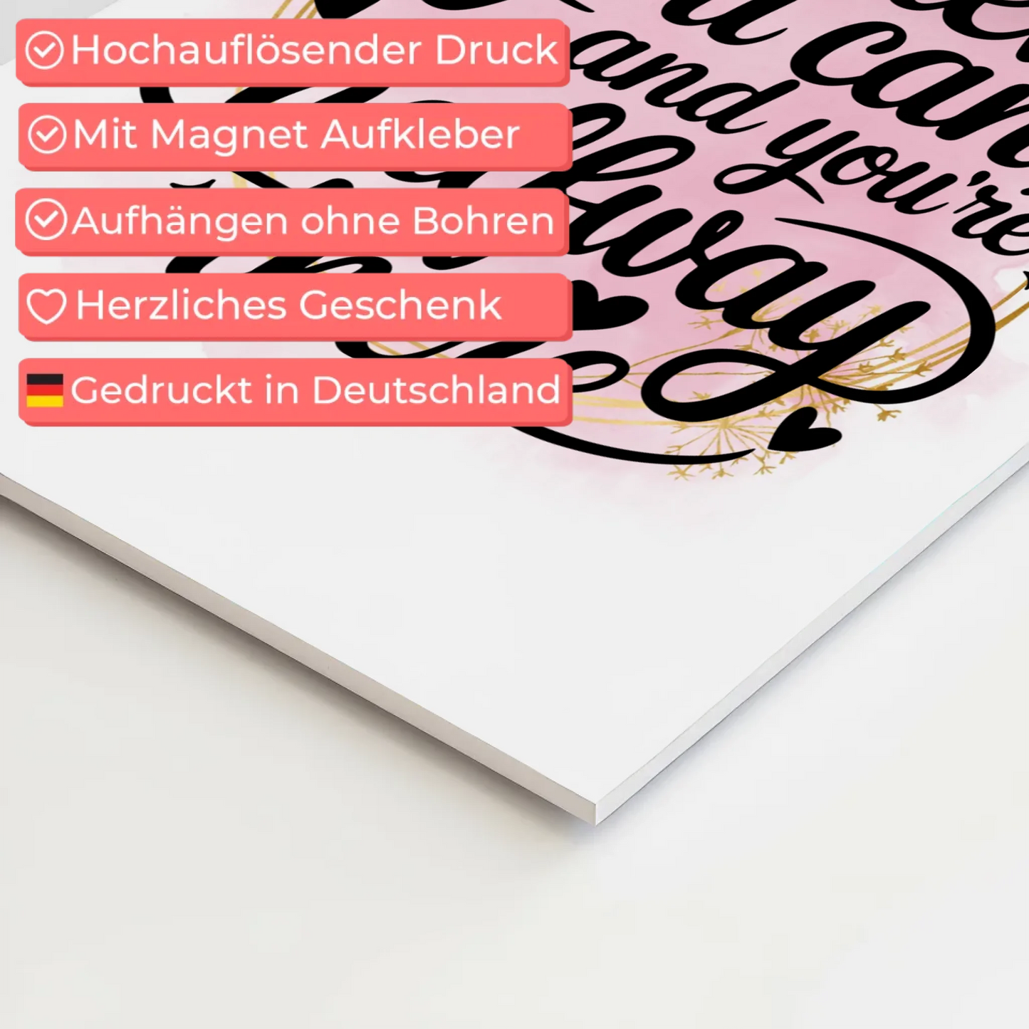 Sprüche Poster Magentisch Believe You Can Geschenkidee