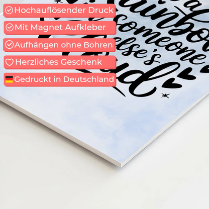 Magnet Poster mit Spruch Be a Rainbow Geschenkidee