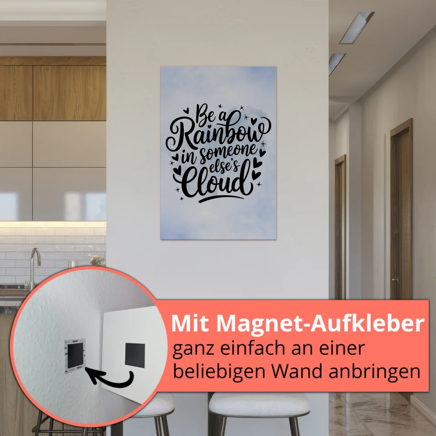 Magnet Poster mit Spruch Be a Rainbow Geschenkidee