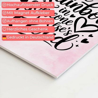 Magnet Poster Spruch Be a Rainbow Geschenkidee Fotoboard