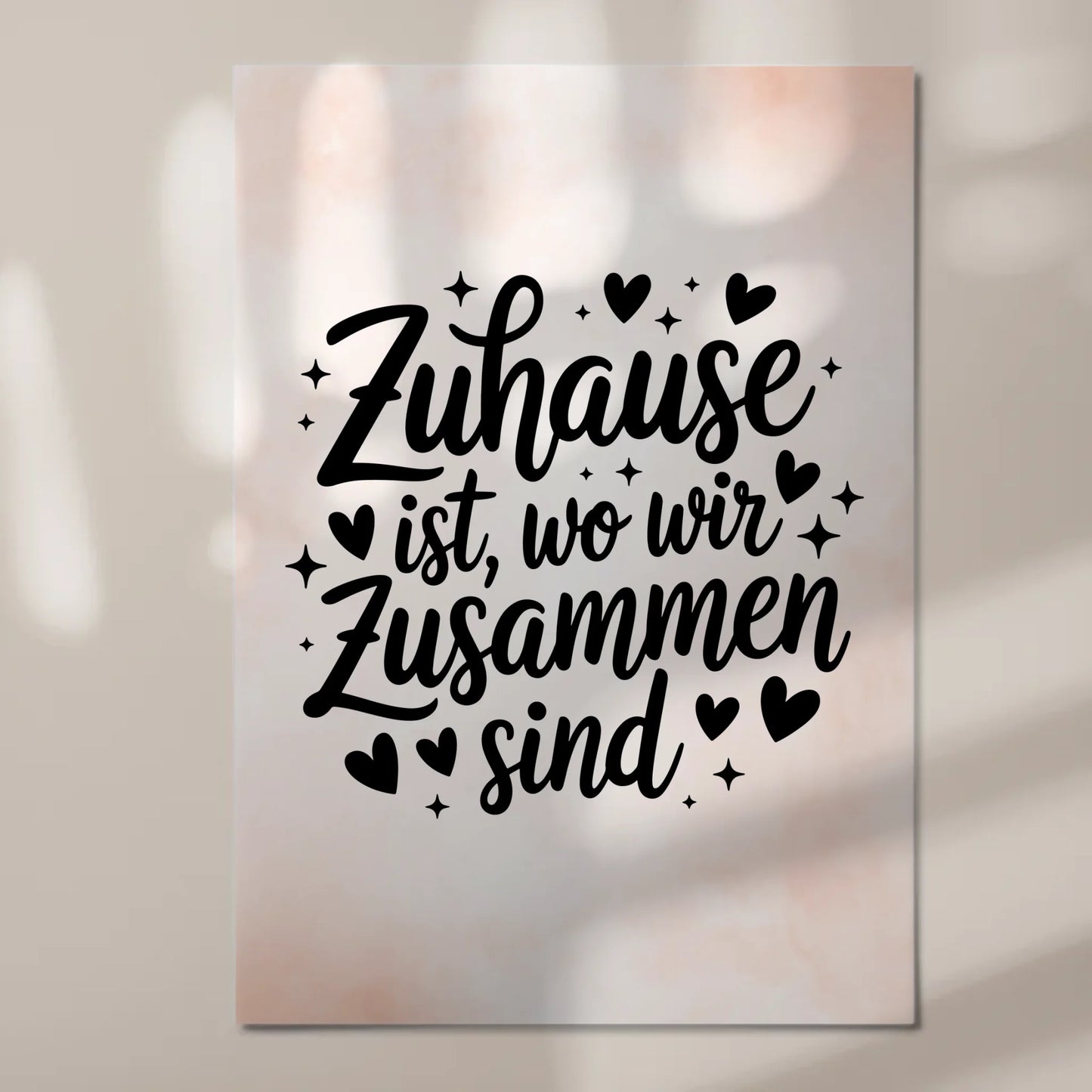 Spruch Fotoboard Magnet Wandbild Zuhause ist wo wir sind