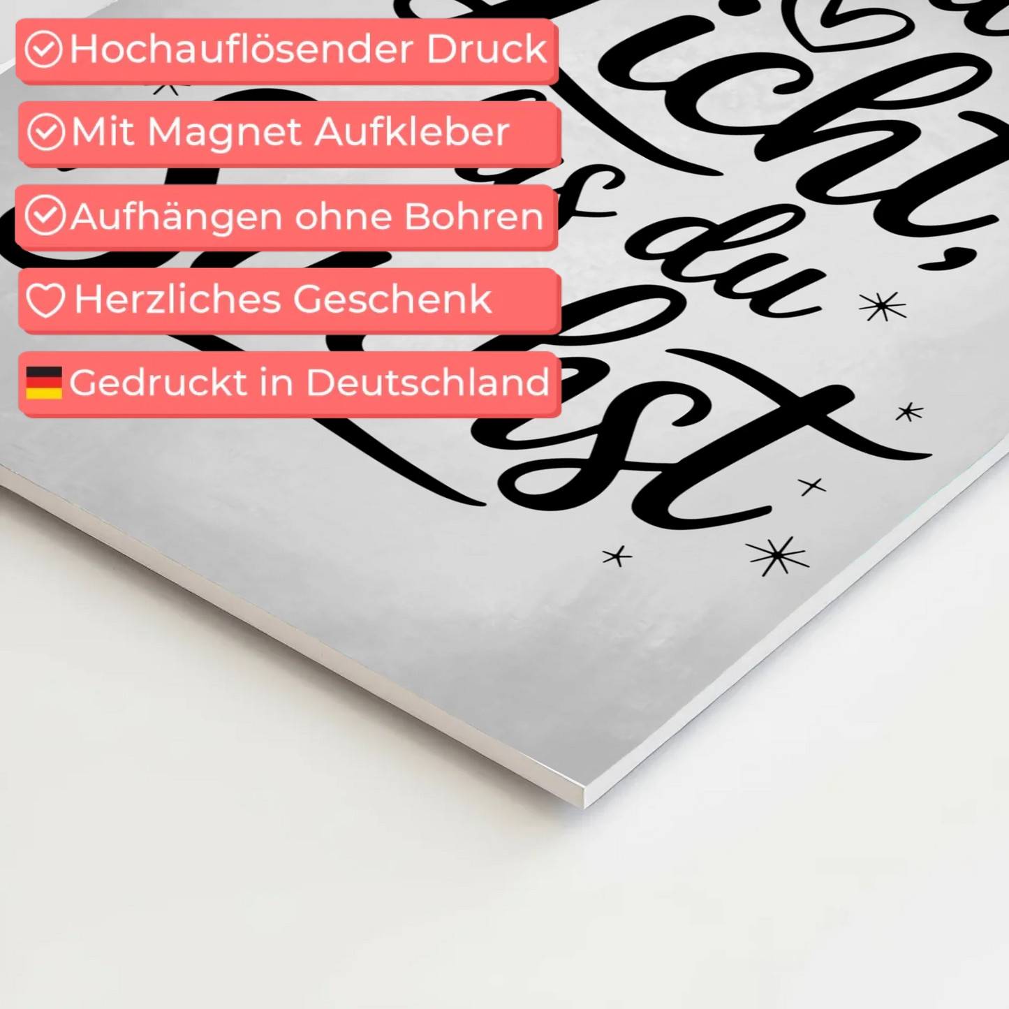 Sprüche Poster Magentisch - Sei das Licht das du suchst